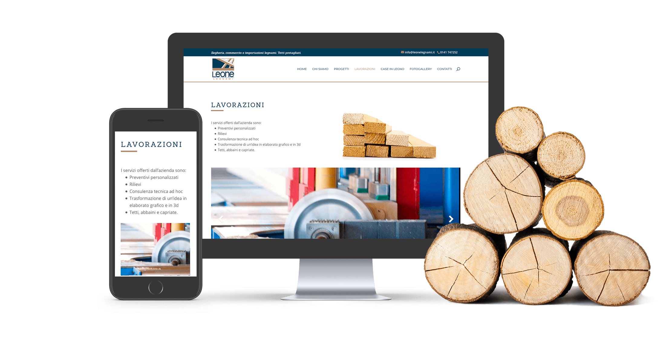 Sawmill's website responsive design